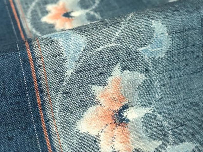 平和屋着物▽上質な紬 単衣 花唐草文 正絹 逸品 DAAV5043az