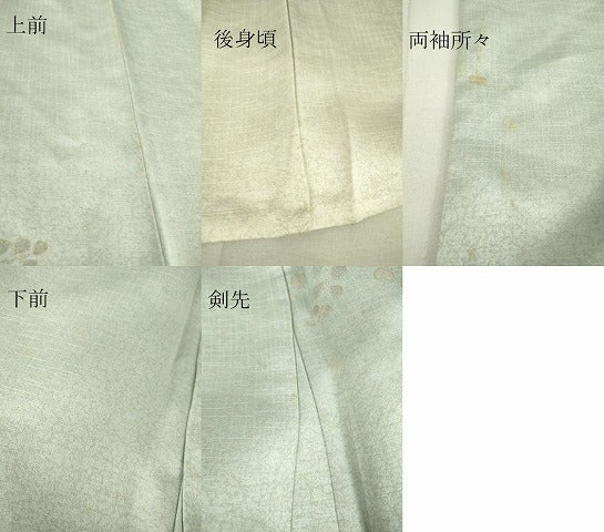 平和屋着物▽中国三大刺繍　スワトウ刺繍　汕頭刺繍　訪問着　単衣　雪輪花文　暈し染め　金彩　正絹　逸品　DAAV5045az