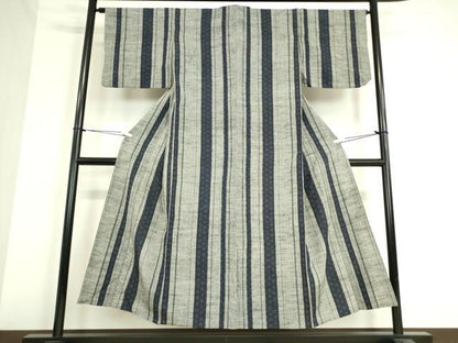 平和屋着物▽上質な紬 単衣 麻の葉間道 正絹 逸品 DAAV5046az