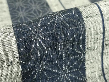 平和屋着物▽上質な紬 単衣 麻の葉間道 正絹 逸品 DAAV5046az