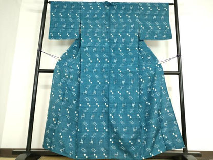 平和屋着物▽本場琉球紬 単衣 琉球絣文様 正絹 逸品 DAAV5051az