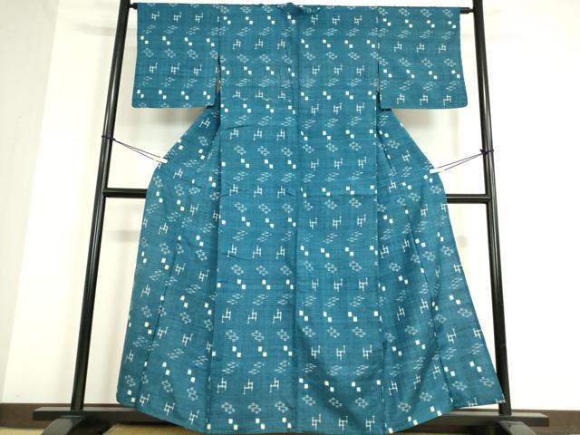 平和屋着物▽本場琉球紬 単衣 琉球絣文様 正絹 逸品 DAAV5051az