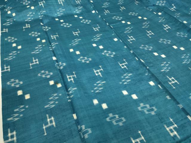 平和屋着物▽本場琉球紬 単衣 琉球絣文様 正絹 逸品 DAAV5051az