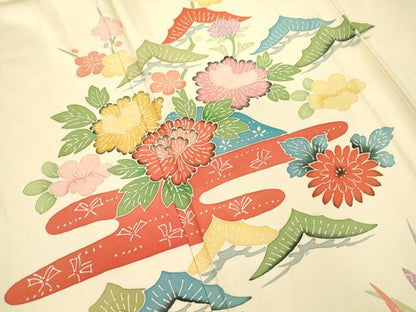 平和屋着物▽訪問着 単衣 型染め 霞吉祥花文 正絹 逸品 未使用 DAAV5054az