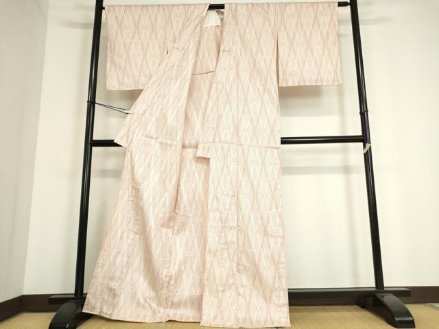 平和屋着物▽上質な紬 単衣 立涌文 正絹 逸品 DAAV5055az