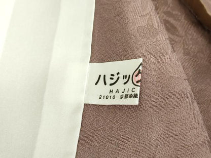 平和屋着物▽上質な色無地　単衣　源氏香花地紋　紅藤色　正絹　逸品　DAAV5058az
