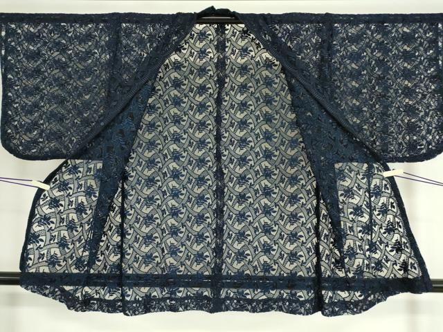 平和屋着物▽道中着 スリーシーズン 春夏秋 塵除け 総レース 草花文 オンワード樫山 DAAV5065az