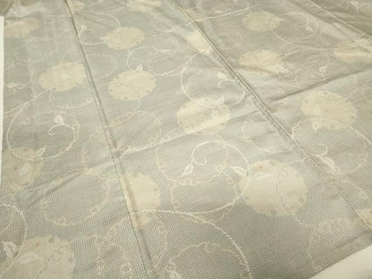 平和屋着物▽本場大島紬 白大島 単衣 雪輪重ね唐草文 正絹 逸品 DAAV5071az