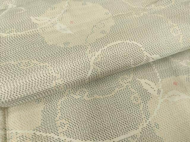 平和屋着物▽本場大島紬 白大島 単衣 雪輪重ね唐草文 正絹 逸品 DAAV5071az