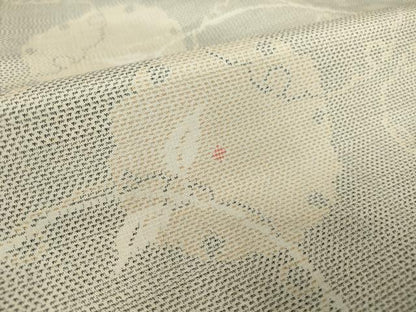 平和屋着物▽本場大島紬 白大島 単衣 雪輪重ね唐草文 正絹 逸品 DAAV5071az