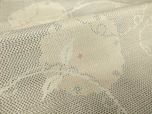 平和屋着物▽本場大島紬 白大島 単衣 雪輪重ね唐草文 正絹 逸品 DAAV5071az