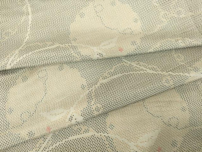 平和屋着物▽本場大島紬 白大島 単衣 雪輪重ね唐草文 正絹 逸品 DAAV5071az