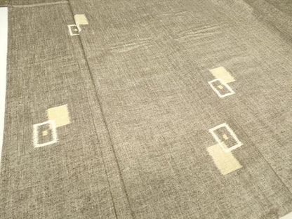 平和屋着物▽上質な紬 単衣 色紙重ね文 正絹 逸品 DAAV5075az