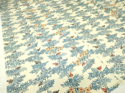 平和屋着物▽上質な小紋 単衣 作家物 藍 型染 草花文 正絹 逸品 DAAV5080az