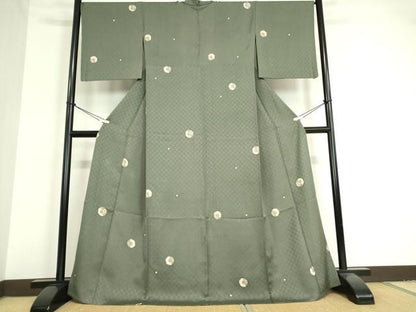平和屋着物▽上質な小紋 単衣 雪輪文 金彩 やまと誂製 正絹 逸品 DAAV5083az