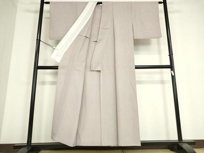平和屋着物＊夏物 江戸小紋 絽縮緬 鮫小紋柄 牡丹鼠色 正絹 逸品 DAAV5086az