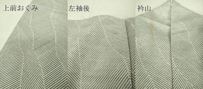 平和屋着物▽上質な小紋　単衣　紬地　よろけ縞　正絹　逸品　DAAV5182az