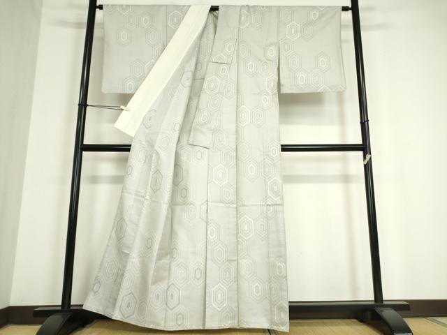 平和屋着物▽小紋 単衣 亀甲柄 DAAV5183az