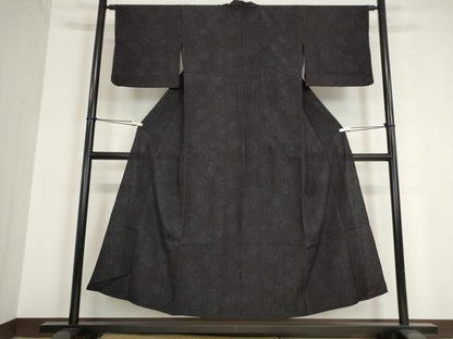 平和屋着物▽結城ちぢみ 単衣 雪輪文 正絹 逸品 DAAV5184az