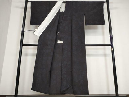 平和屋着物▽結城ちぢみ 単衣 雪輪文 正絹 逸品 DAAV5184az