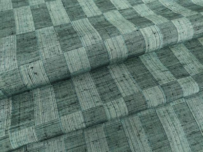 平和屋着物▽上質な紬 単衣 市松文 正絹 逸品 DAAV5187az