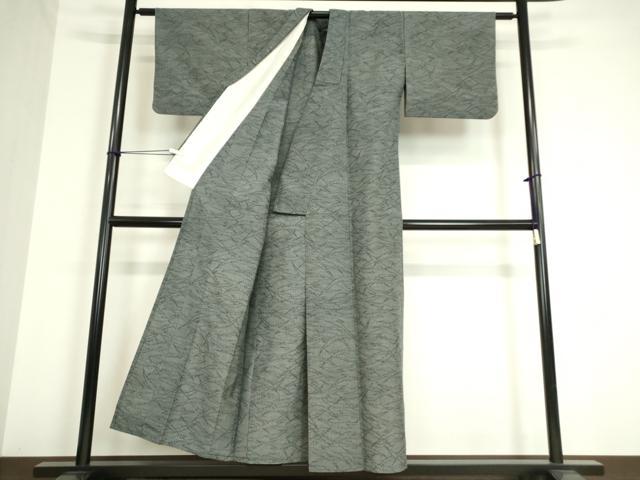 平和屋着物▽上質な紬 単衣 霞文 正絹 逸品 DAAV5189az