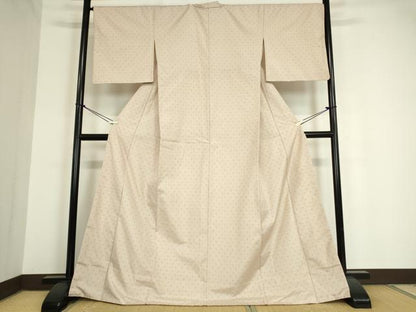平和屋着物▽上質な紬 単衣 越後蚊絣 証紙付き 正絹 逸品 DAAV5192az