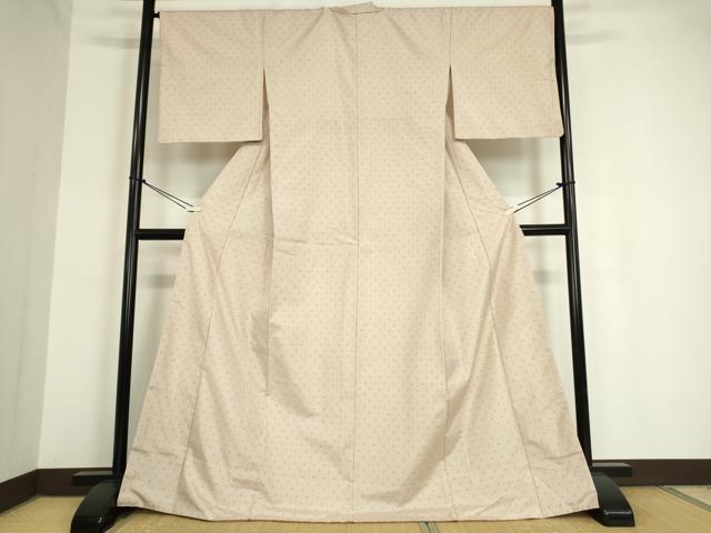 平和屋着物▽上質な紬 単衣 越後蚊絣 証紙付き 正絹 逸品 DAAV5192az