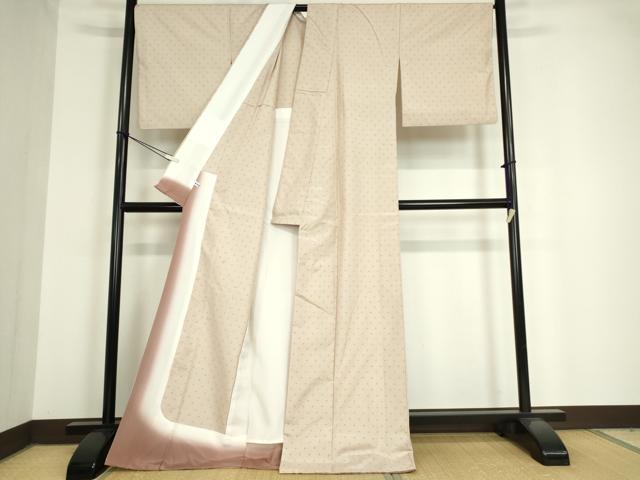 平和屋着物▽上質な紬 単衣 越後蚊絣 証紙付き 正絹 逸品 DAAV5192az