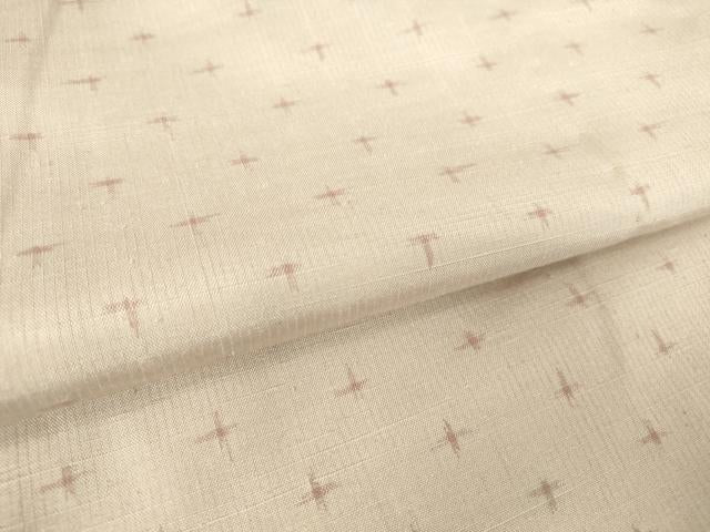 平和屋着物▽上質な紬 単衣 越後蚊絣 証紙付き 正絹 逸品 DAAV5192az