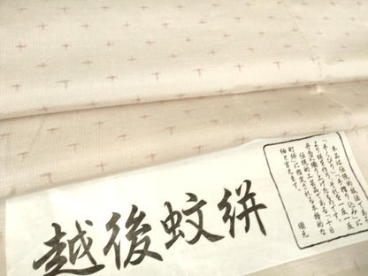 平和屋着物▽上質な紬 単衣 越後蚊絣 証紙付き 正絹 逸品 DAAV5192az