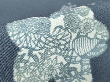 平和屋着物▽小紋 単衣 舞花文 洗える着物 DAAV5194az