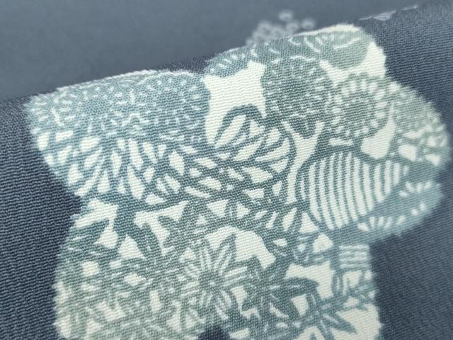 平和屋着物▽小紋 単衣 舞花文 洗える着物 DAAV5194az