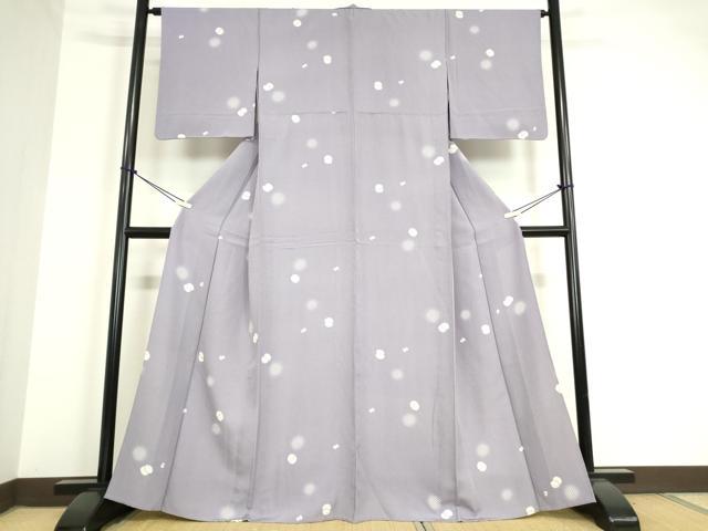 平和屋着物▽上質な小紋 単衣 霞丸文 蛍暈し 正絹 逸品 DAAV5200az