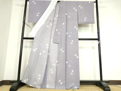 平和屋着物▽上質な小紋 単衣 霞丸文 蛍暈し 正絹 逸品 DAAV5200az