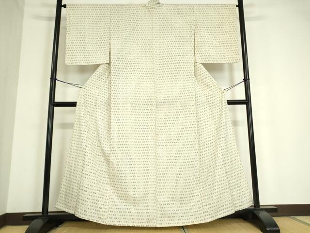 平和屋着物▽本塩沢 単衣 横段文 正絹 逸品 DAAV5202az