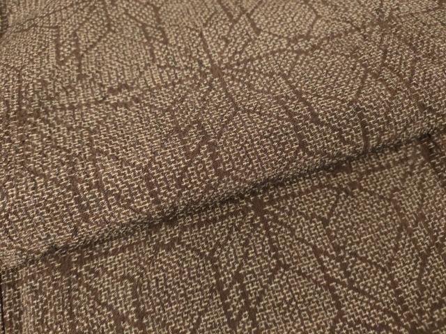 平和屋着物▽結城ちぢみ 単衣 麻の葉文 正絹 逸品 DAAV5211az