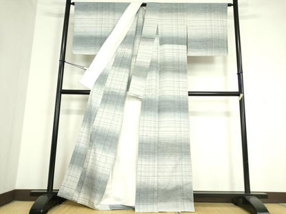 平和屋着物▽筬園紅花紬 米沢 草木染 単衣 作家物 格子 証紙付き 正絹 逸品 DAAV5216az