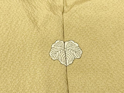 平和屋着物▽上質な色無地 単衣 枯色 鬼しぼ縮緬 正絹 逸品 DAAV5224az