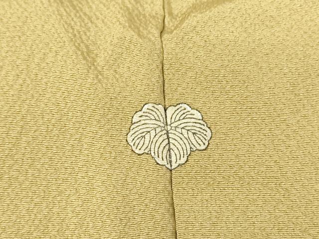 平和屋着物▽上質な色無地 単衣 枯色 鬼しぼ縮緬 正絹 逸品 DAAV5224az