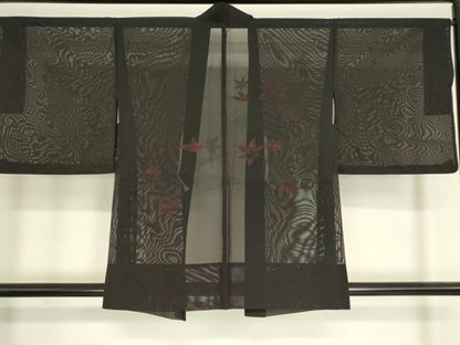 平和屋着物▽羽織 スリーシーズン 春夏秋 塵除け 紗 竜田川文 正絹 逸品 DAAV5229az