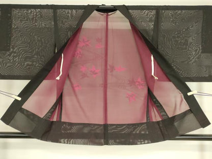 平和屋着物▽羽織 スリーシーズン 春夏秋 塵除け 紗 竜田川文 正絹 逸品 DAAV5229az