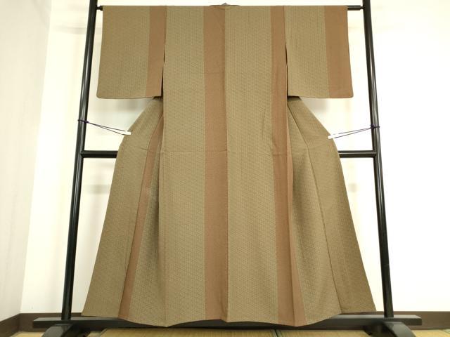 平和屋着物▽上質な小紋 単衣 麻の葉文 正絹 逸品 DAAV5314az