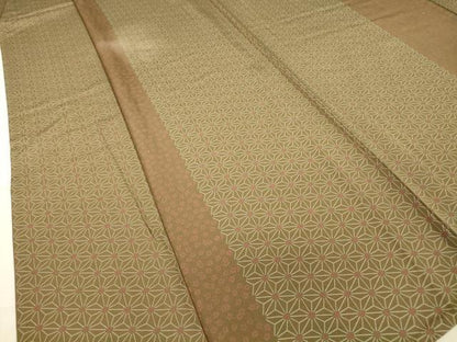 平和屋着物▽上質な小紋 単衣 麻の葉文 正絹 逸品 DAAV5314az