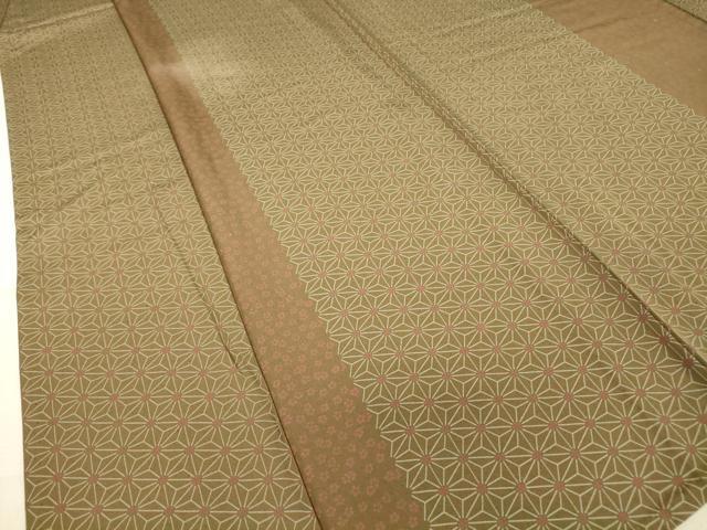 平和屋着物▽上質な小紋 単衣 麻の葉文 正絹 逸品 DAAV5314az
