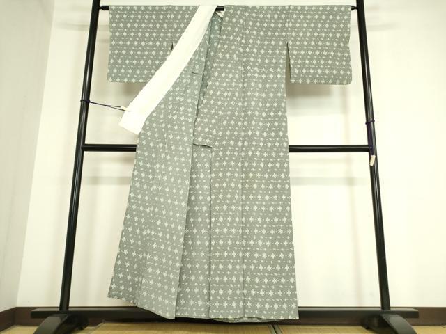 平和屋着物▽上質な小紋 単衣 燕絣 正絹 逸品 DAAV5315az