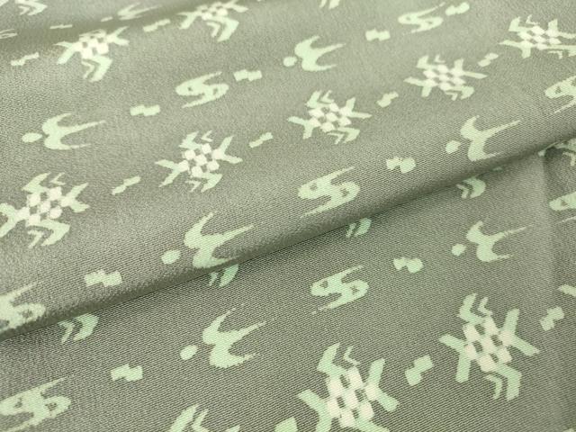 平和屋着物▽上質な小紋 単衣 燕絣 正絹 逸品 DAAV5315az