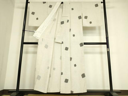 平和屋着物▽上質な小紋 単衣 破れ色紙文 正絹 逸品 DAAV5316az
