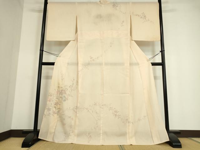 平和屋着物▽訪問着 無双 紗袷 紗×紗 草花文 正絹 逸品 DAAV5319az