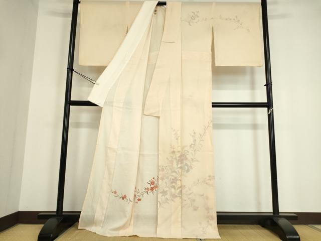 平和屋着物▽訪問着 無双 紗袷 紗×紗 草花文 正絹 逸品 DAAV5319az